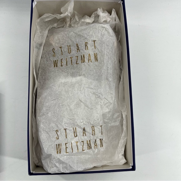 Stuart Weitzman Flats Shoes Neutral Beige Peep Toe Sz 8 N Slip On Cut Out Buckle - Picture 10 of 10